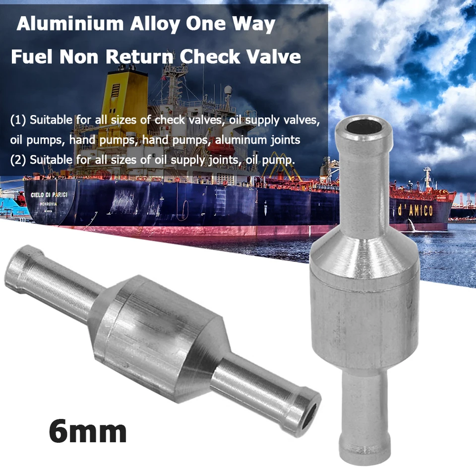 Aluminium Alloy Non-Return One Way Check Valve Universal One-way Check Valve Aging Resistance for Helicopters Ships Motorcycles