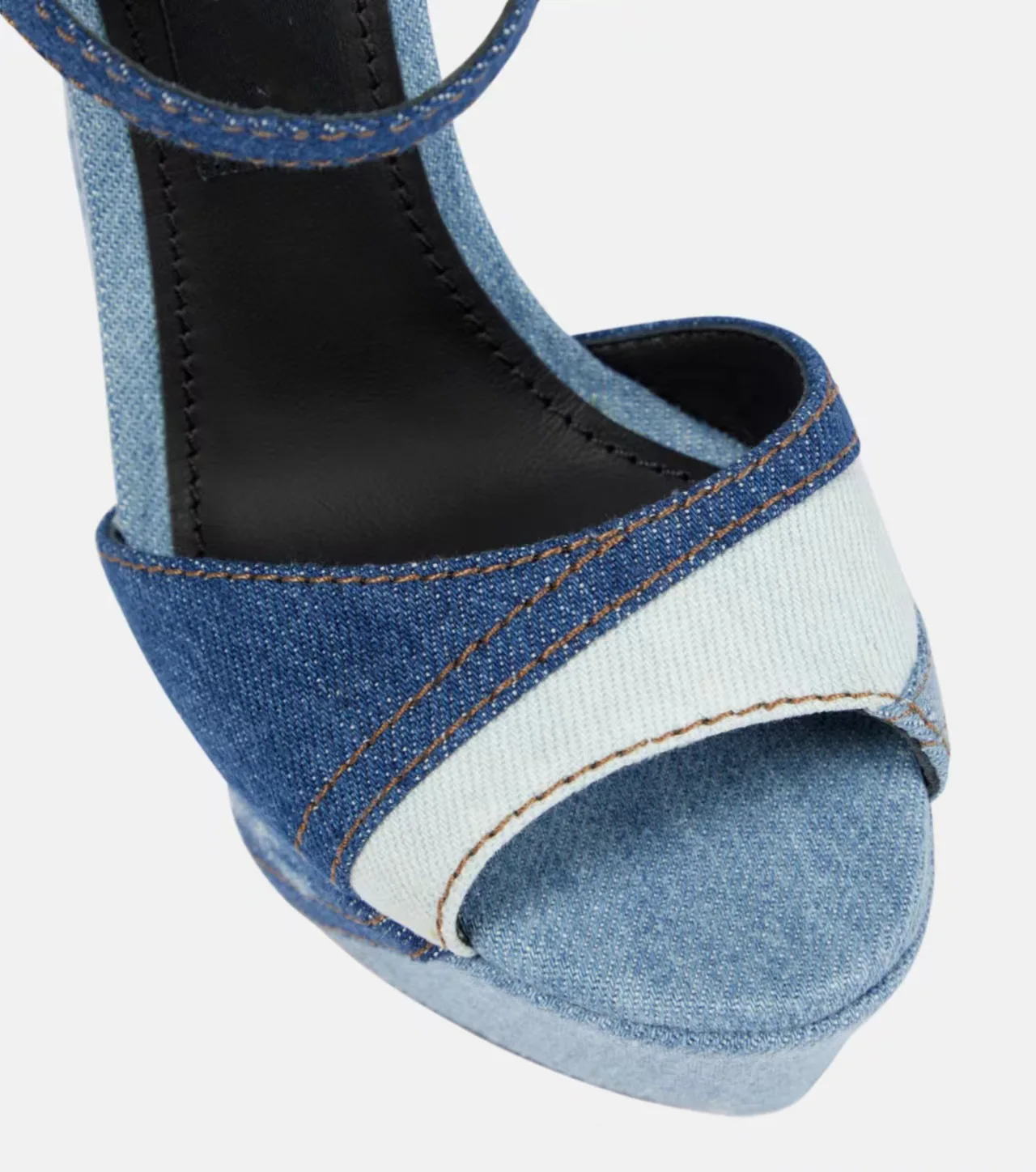 Louis Vuitton Blue Denim Platform Sandals