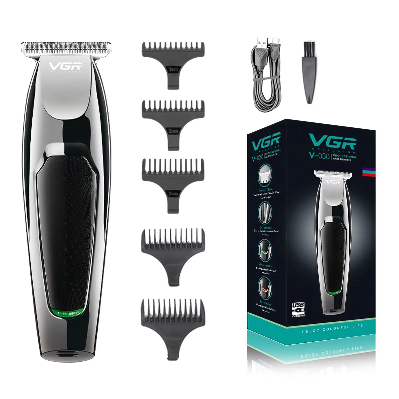 VGR Hair Trimmer Professional Hair Trimmer Machine Rechargeable Cordless Clipper Machine Zero Cutting for Man V-030 hair trimmer