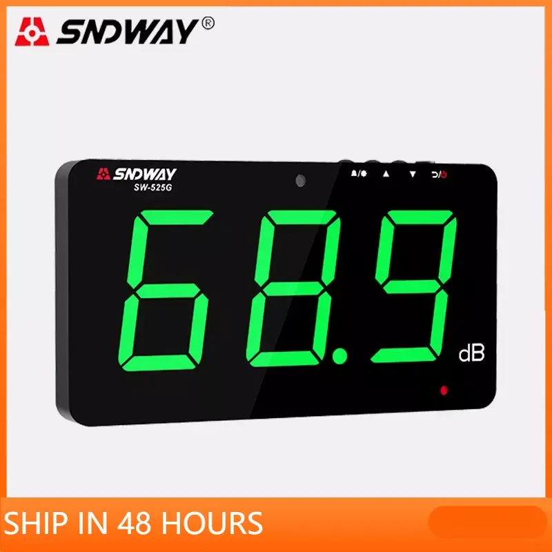 

SNDWAY SW-525A/B/G 130dB Wall Mounted Handheld Fast Response Sound Noise Level Meter Noise Decibel Meter Digital Data Storage