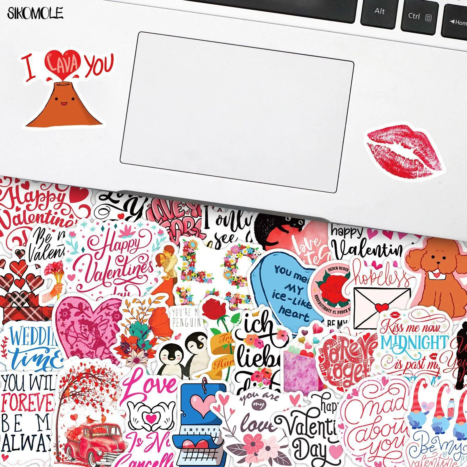 50PCS Cartoon Valentine's Day Stickers LOVE Couple Toys Laptop