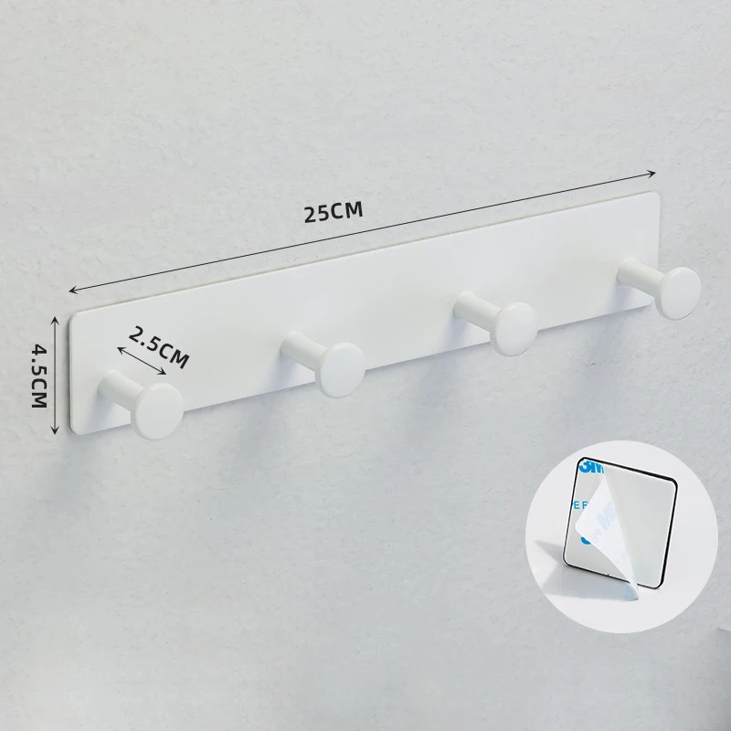 Sleek Wall-Mounted Stainless Steel Coat Rack with Adhesive Hooks for Hats, Towels, and Clothes