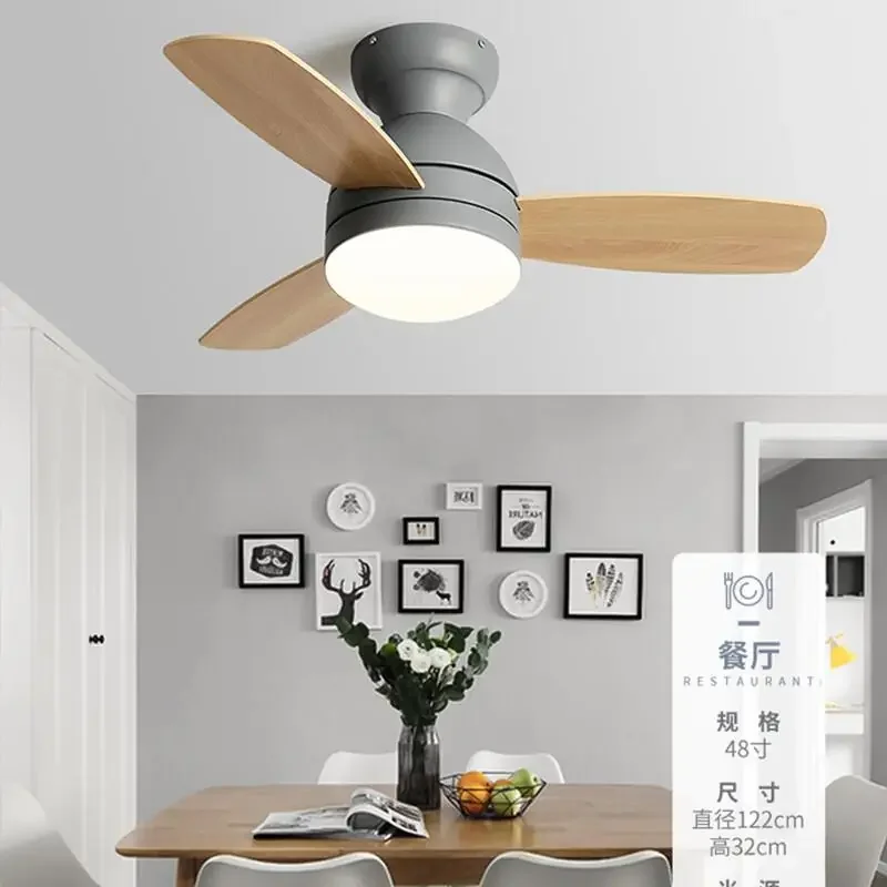 

Macarons 36 42 Inch Ceiling Fan Light Remote Control Smart Fan Light Ceiling Children's Bedroom Restaurant Nordic Fans Lights