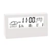 LCD Electric Desk Alarm Clock Calendar Digital Temperature Humidity Modern Weather Station Alarm Clock Desktop Home Office Decor 2