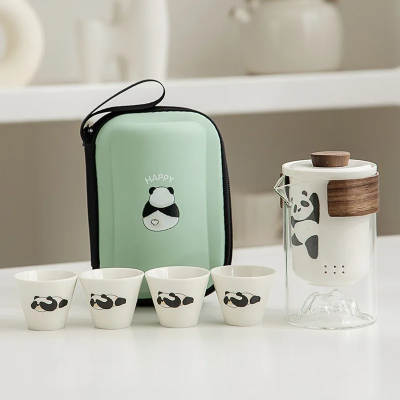 

Panda Kuaike Cup Outdoor Travel Tea Set Portable Portable Portable Tea Pot Business Gift Event Companion Gift