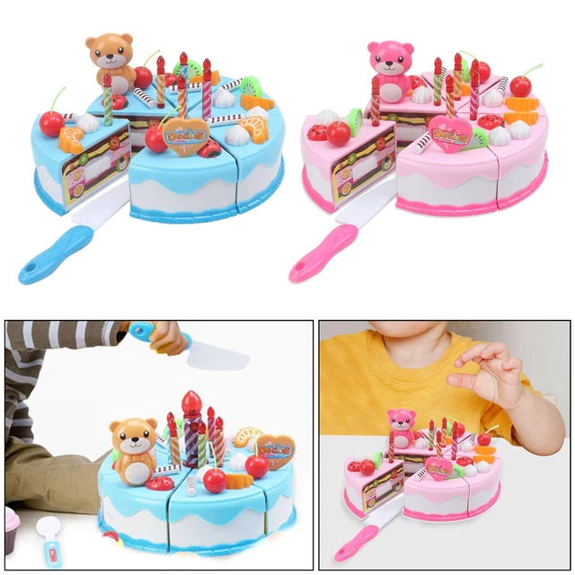 Brinquedo do bolo do jogo clássico com doces e velas com luz e música diy  jogar brinquedo do bolo de aniversário para presentes de aniversário idade  3 + - AliExpress