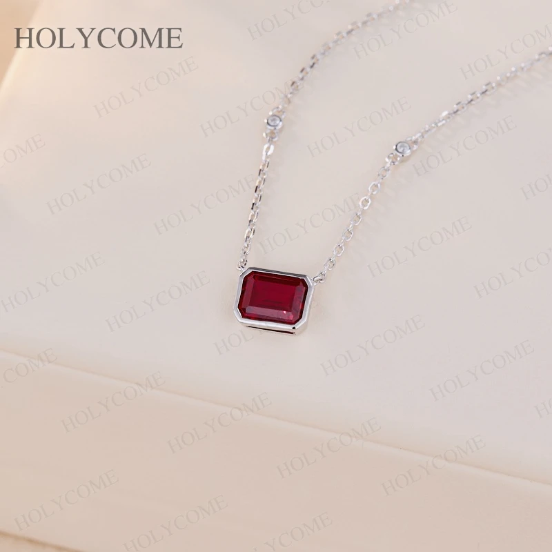 Moissanit Smaragd Rubin Saphir Smaragd Anhänger Halskette für Frauen Hochzeit Geburtstag Geschenke Modeschmuck VVS1 Großhandelspreis