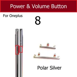 Enhanced Side Audio and Power Button Set for Oneplus - Replacement Keypad Repair Parts (8 Polar Silver)