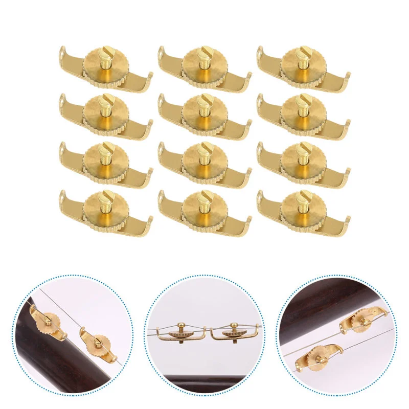 12PCS Erhu Fine Tuner Fine-tuning Parts Copper Adjustment Tools Spinner Tuners Premium