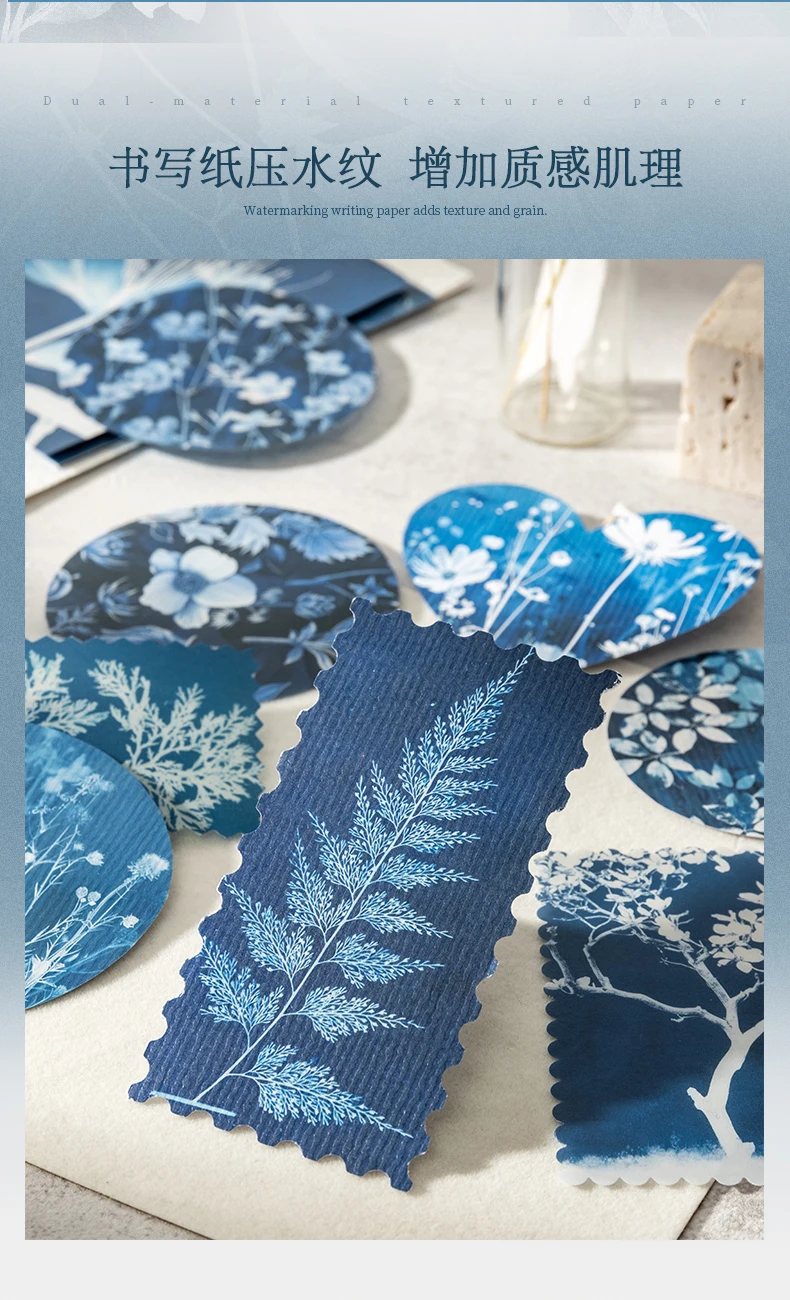 20 Blatt kreatives Sammelalbum, Vintage-Materialien, Papier, blaue Blume, DIY, Junk-Journal, Collage, Fotoalbum, Retro-Kunstpapier ﻿ – Detail 6