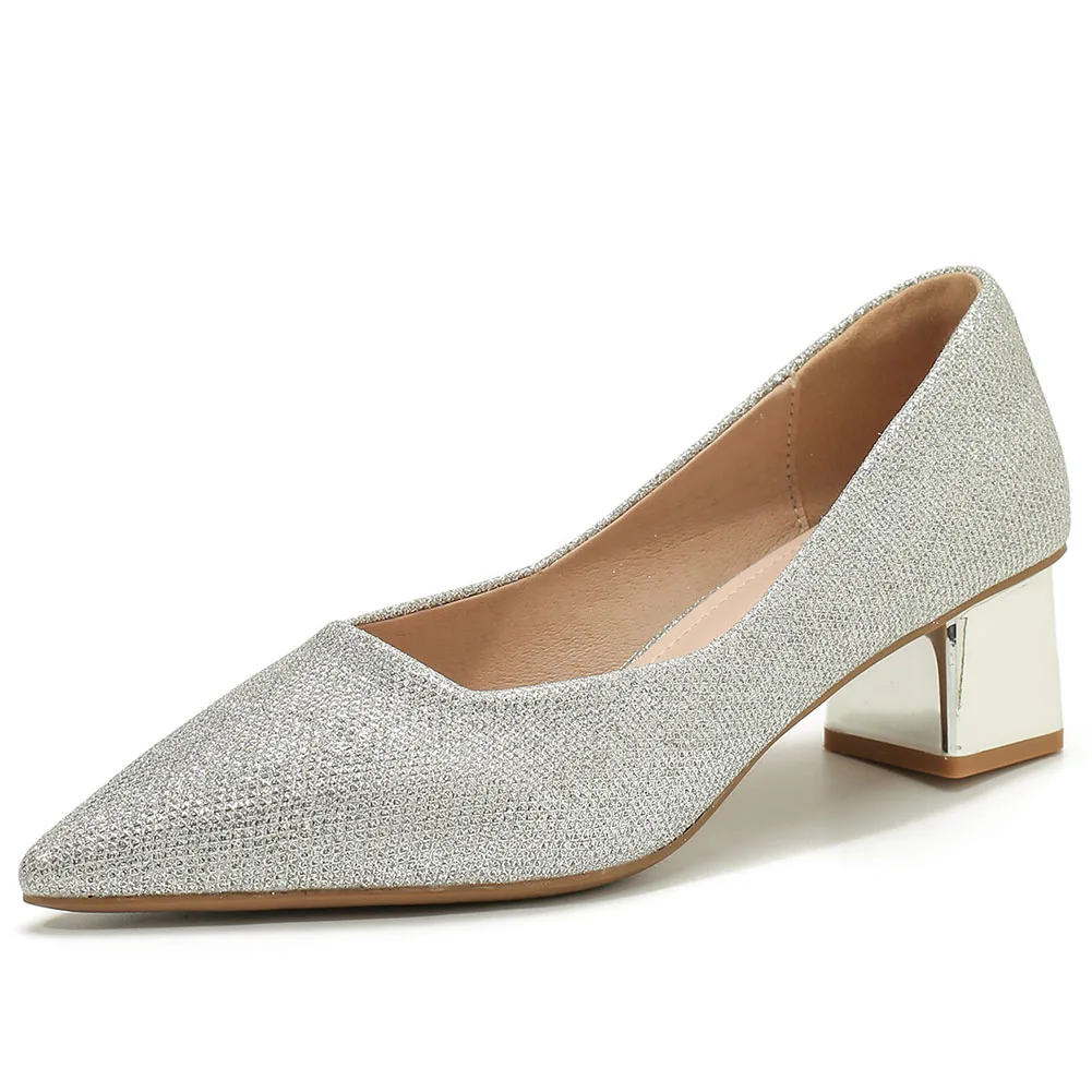 Brand New Female Pointed Toe Spring Autumn Pumps Fashion Solid Chunky Heels women's Pumps Party Office Slip-on Woman Shoes