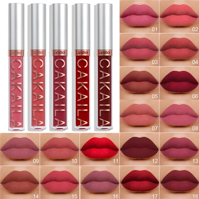 CAKAILA 18 Color Waterproof Matte Velvet Lip Glaze Lasting Silky Liquid Lipstick Not Easy To Fade Lip Gloss Makeup Sexy Lip Tint