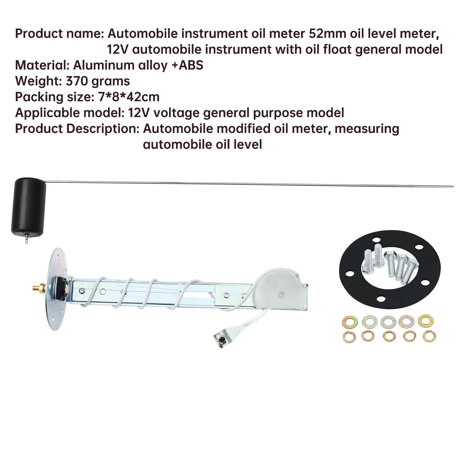 Universal Car Fuel Gauge with Fuel Float Sensor 240~33ohm 52MM Pointer Gauge for Gasoline Modification Accessories Parts