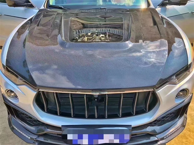 Carbon Fiber Fibre Car Accessories Front Engine Clear Bonnet Hood Fit For Maserati Levante