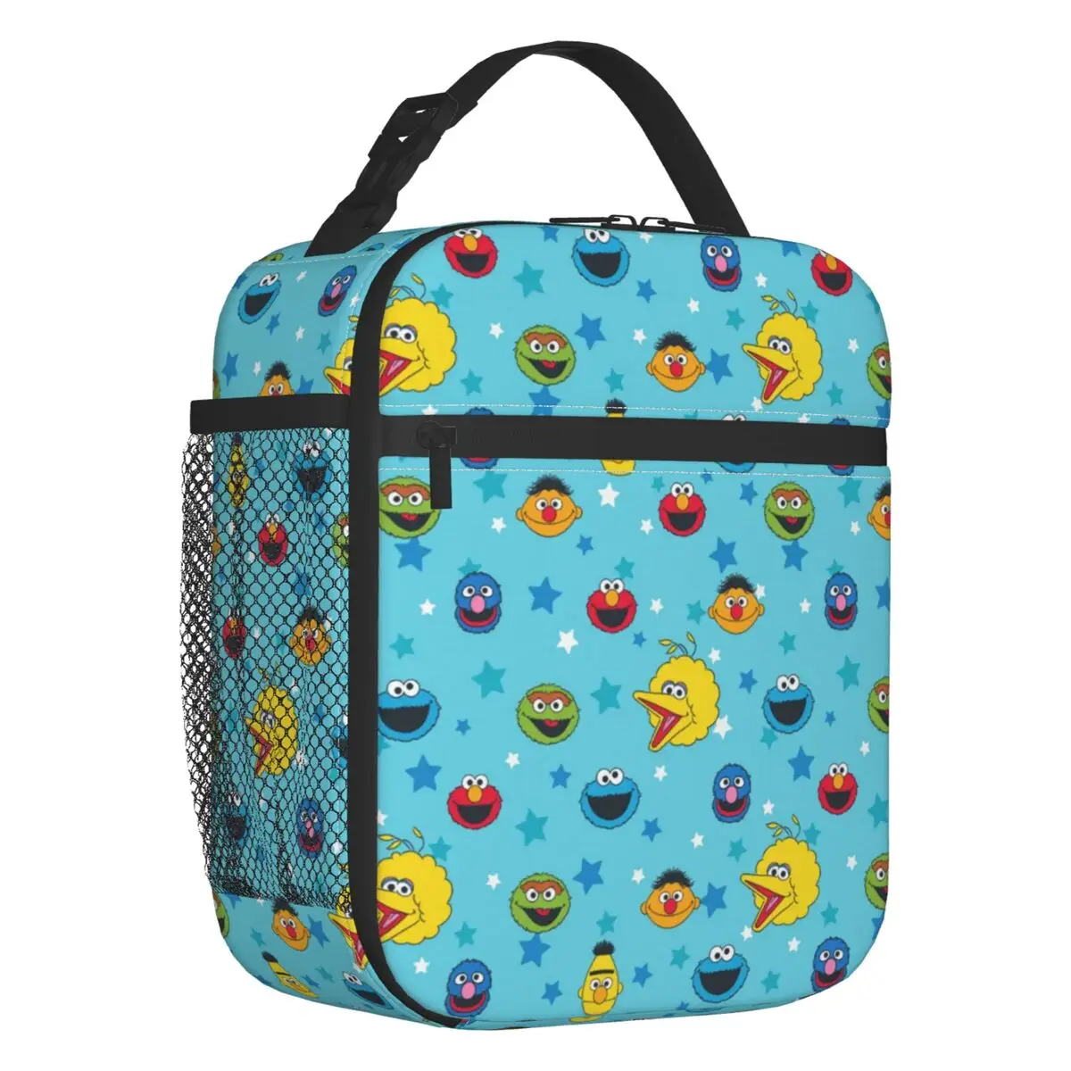 Custom Cookie Monster Lunch Bag Uomo Donna Warm Cooler Cartoon Sesame Street Insulated Lunch Box Per Bambini In Età Scolare