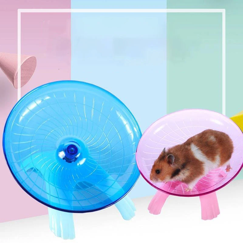 

1 PCS Random Color Pet Hamster Flying Saucer Exercise Squirrel Wheel Hamster Mouse Running Disc Rat Toy Small Animal Accessories