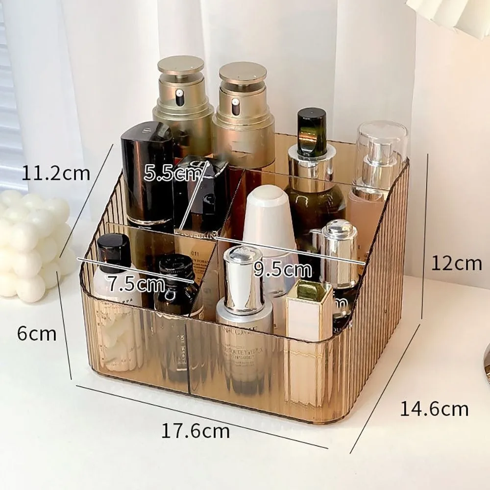 Transparent Makeup Organizer New 3/4-Slot Plastic Vanity Case Lightweight Washable Cosmetics Storage Rack 2