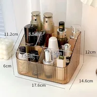 Transparent Makeup Organizer New 3/4-Slot Plastic Vanity Case Lightweight Washable Cosmetics Storage Rack 2