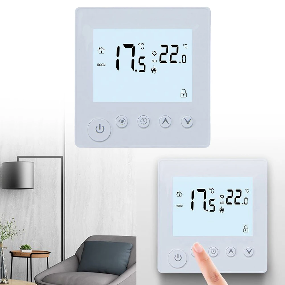 220V Digital Thermostat Room Temperature Controller Underfloor Heating Wall  Heating Room Thermostat Child Lock LED Display