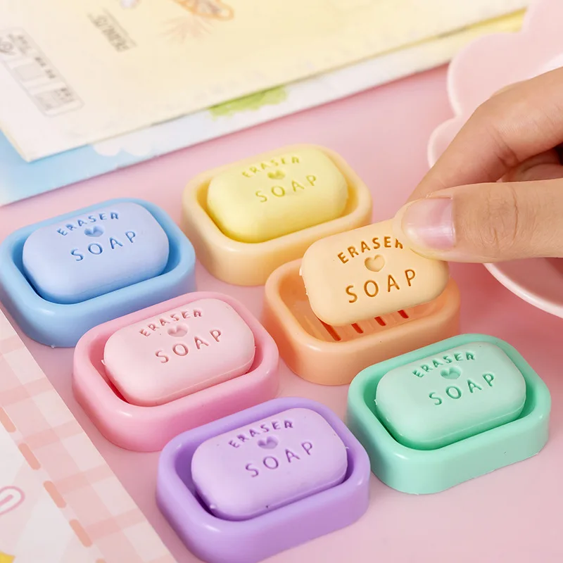 Kawaii Eraser Simulation Soap Eraser Fun Stationery For Students Aesthetic Stationery Kawaii Products Back To School pencil eraser