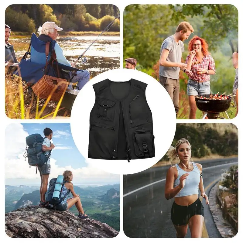 남성용 오토바이 통기성 오토바이 운반 조끼 경량 건설 멀티 포켓 디자인 안전 장비