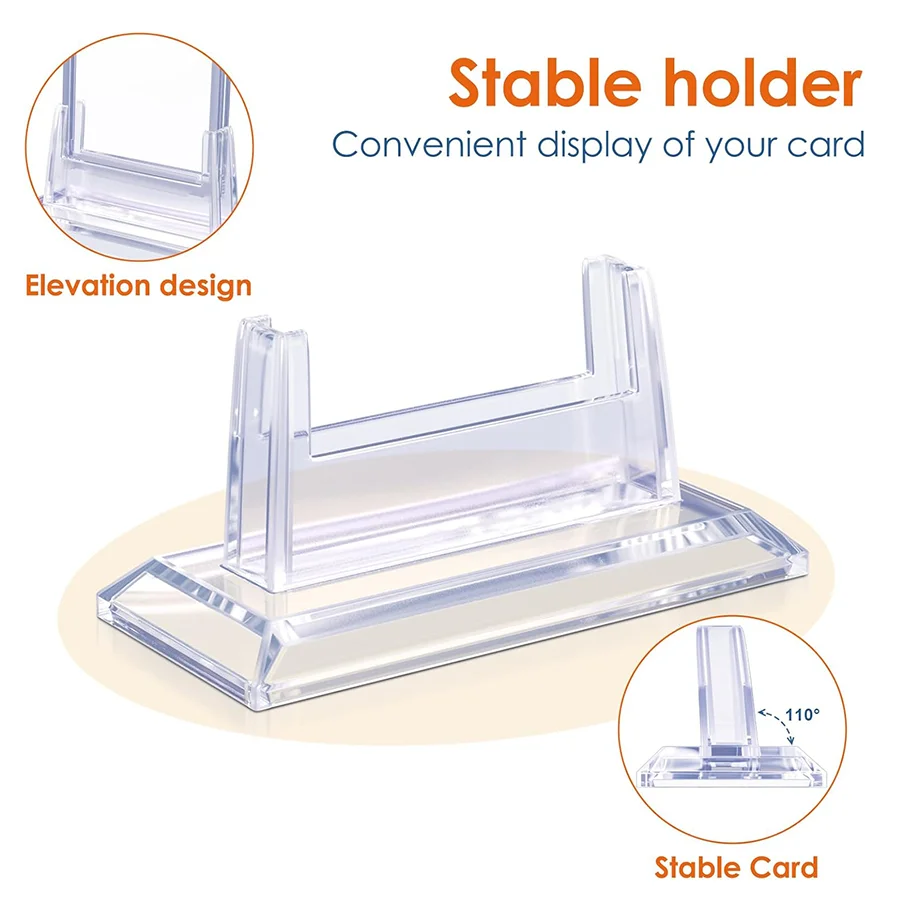 4 Card Holders for Trading Cards, Stock Card Protector (with 4 Stands), Acrylic Hard Set for Coordinated Vision and Display