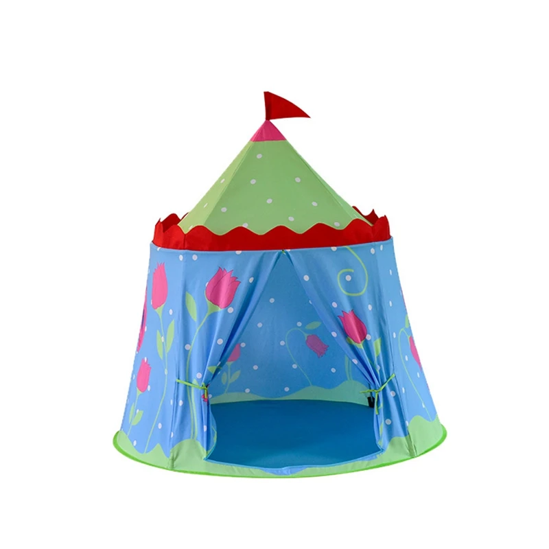 Kids Tent House Portable Princess Castle Present Hang Flag Children Teepee Tent Play Tent For Baby Birthday Gifts 2