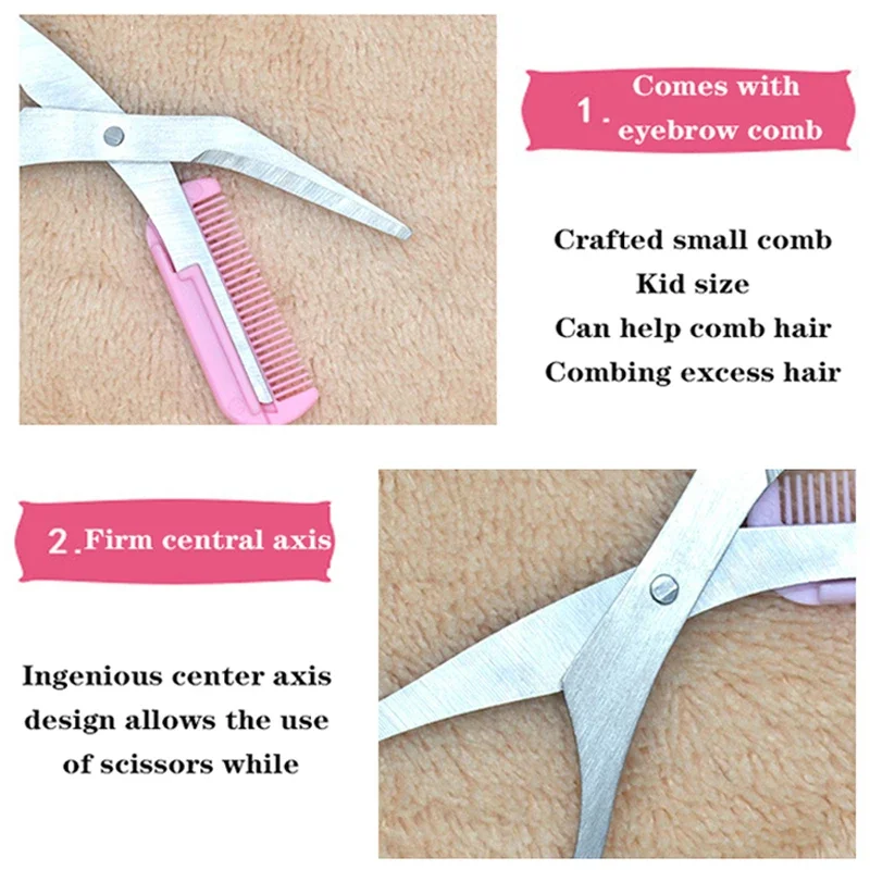 Eyebrow Trimmer Set Scissors Razor 1pcs 3 Colors