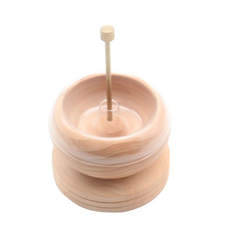 

Bead Spinner for Bracelet Necklace Jewelry Making DIY Craft, Rotating Wooden Clay Bead Spinner with Removable Clear Bowl