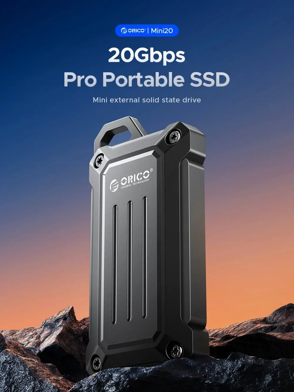 ORICO Mini Portable SSD 20Gbps High-speed External Solid State Drive USB3.2 Gen2 2TB 1TB Type- C PSSD for Photographer Laptop