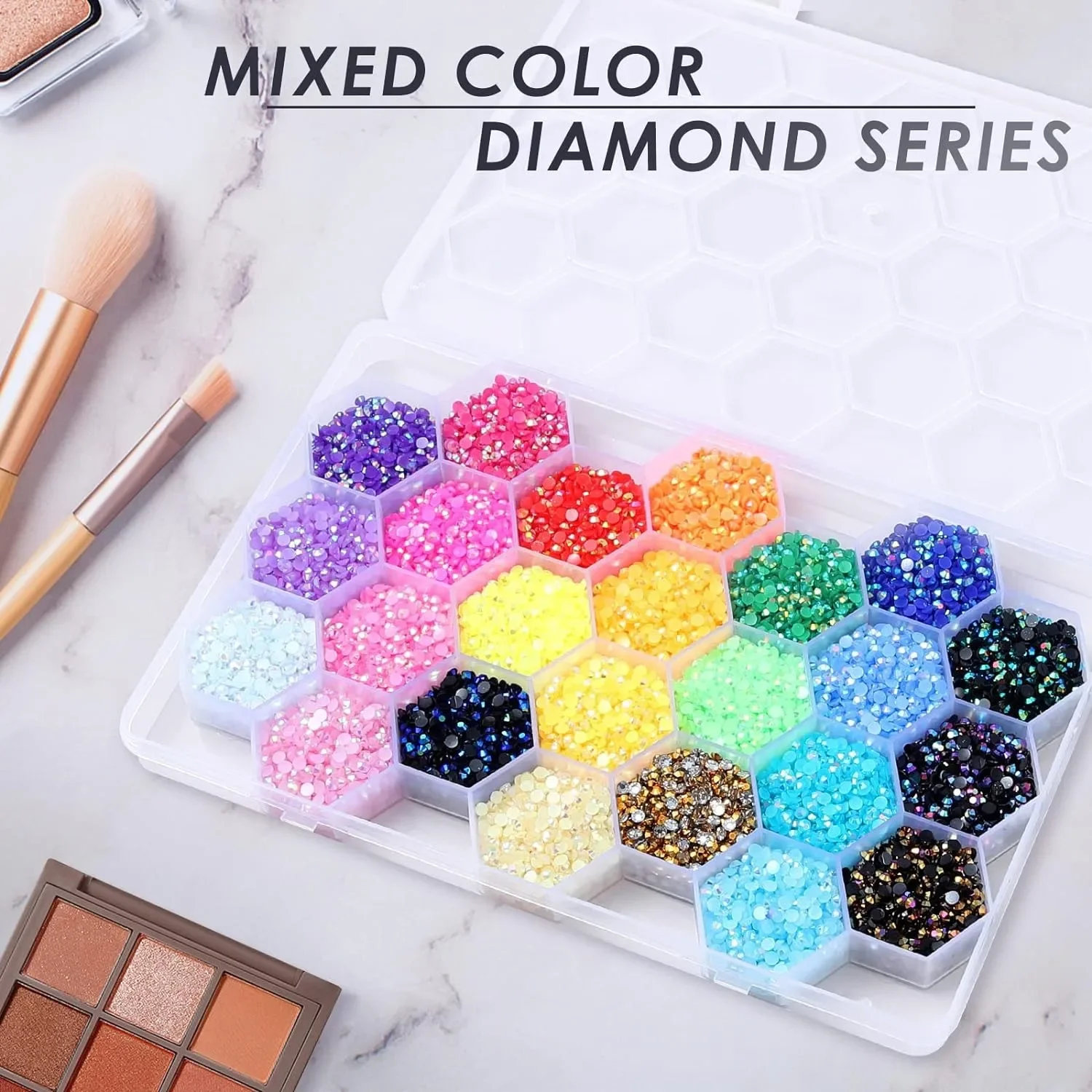 24000Pcs/Box Rhinestones 24 Colors 3mm Flat-Bottomed Round Nail Glitter Crystal Gem Rhinestone DIY Decoration Accessories rhinestone ornaments