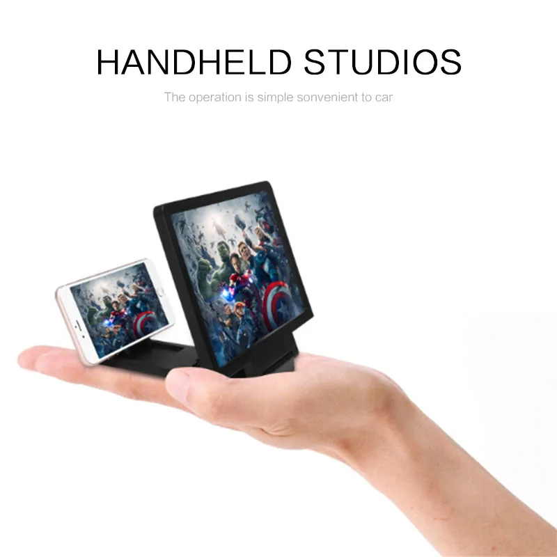 Mobile Phone 3D Magnifying Glass Screen Amplifier HD Video Bracket Folding Desk Stand magnifying glass phone screen amplifier