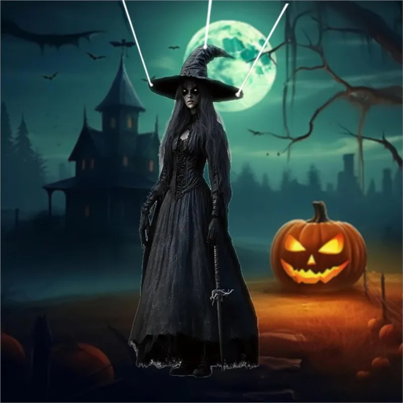 2D Halloween horror skull bride background cloth Halloween horror atmosphere haunted house indoor and outdoor decoration supplie 3