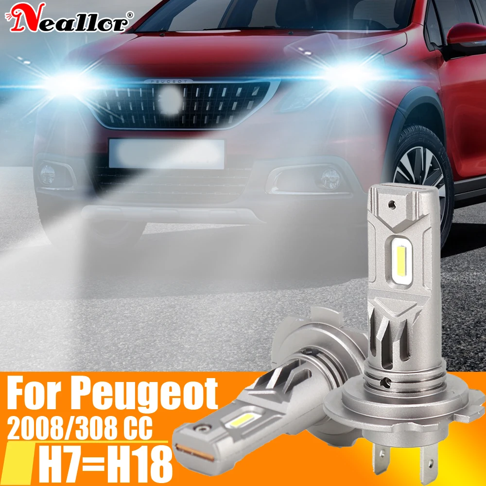 2X H7 Led Light Headlight Canbus Car Bulb High Power 6000K White Moto Fendinebbia 12V 55W Per Peugeot 2008 207 208 308 Cc Sw