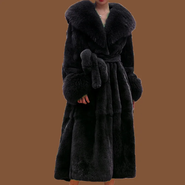 Winter Women Long Faux Fur Coat Thick Warm Mink Fur Jacket Feather Coats Oversized Outerwear Fur Collar Luxury Women's Clothing 4