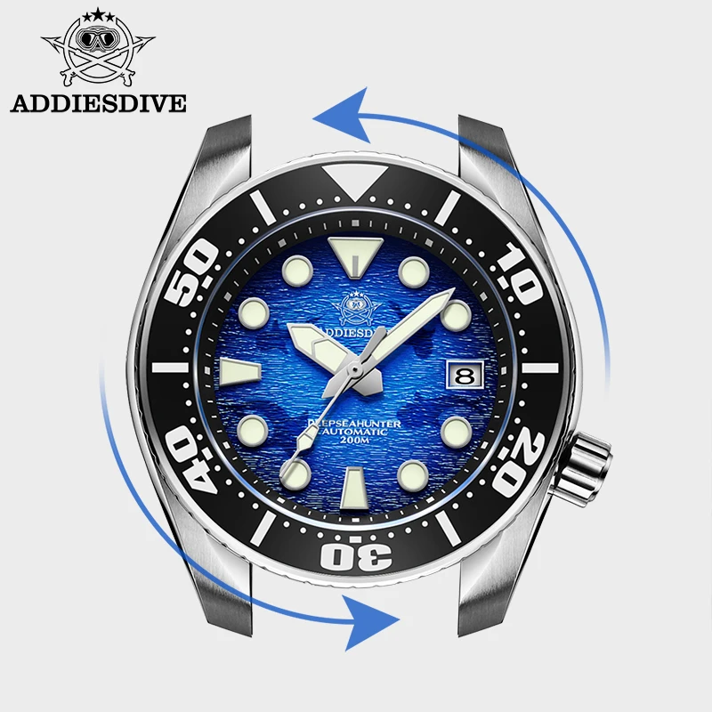 ADDIESDIVE AD2102 Men Luxury Watch Sapphire Crystal 200m Waterproof BGW9 Super Luminous NH35  Automatic Watches Reloj Hombre