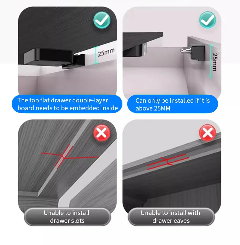 Smart Drawer Lock Invisible Electronic RFID 13.56MHz IC Cabinet Lock Unlock Inte