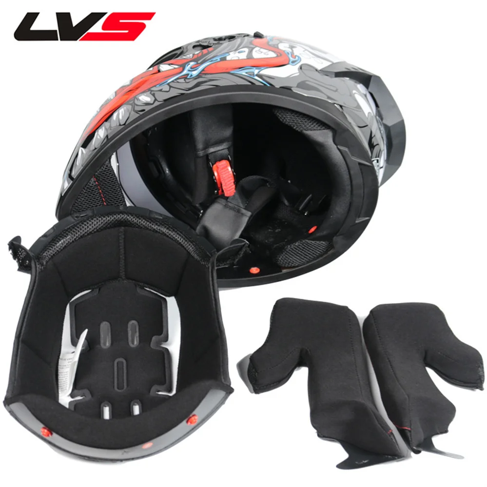 LVS Motorcycle double mirror head helmet Dot certification capacete de moto  Lining removable and washable casco moto - AliExpress