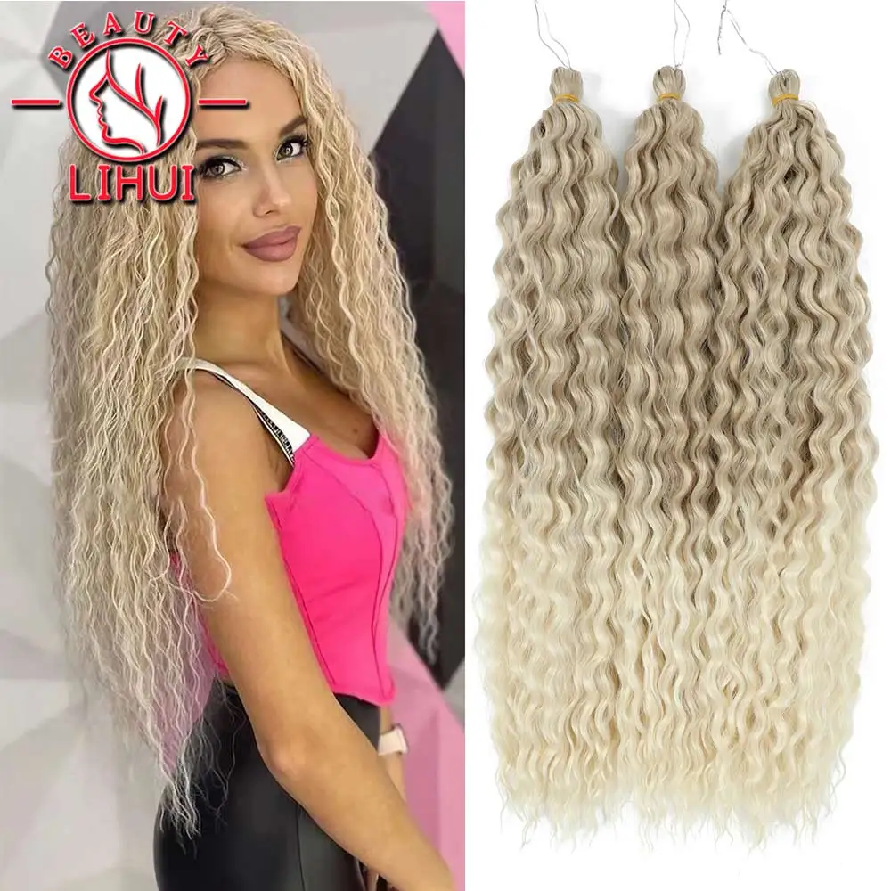 Synthetic Crochet Hair Ocean/Deep Wave Synthetic Light Weight Braiding Hair Extensions Afro African Curls Fake Hair афро кудри