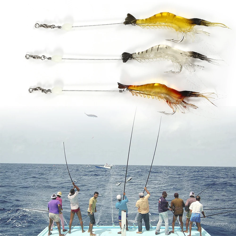 

Hook Tackle Bait Shrimp Fishing Simulation Soft Prawn Lure Fishing Lures NB59