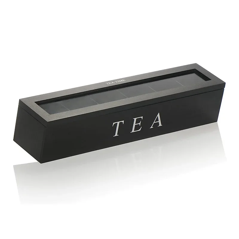 Wooden Tea Bag Storage Box Solid Wood Flip Style Tea Room Coffee Capsule Storage Box Watch Jewelry Compartment Wooden Box 2
