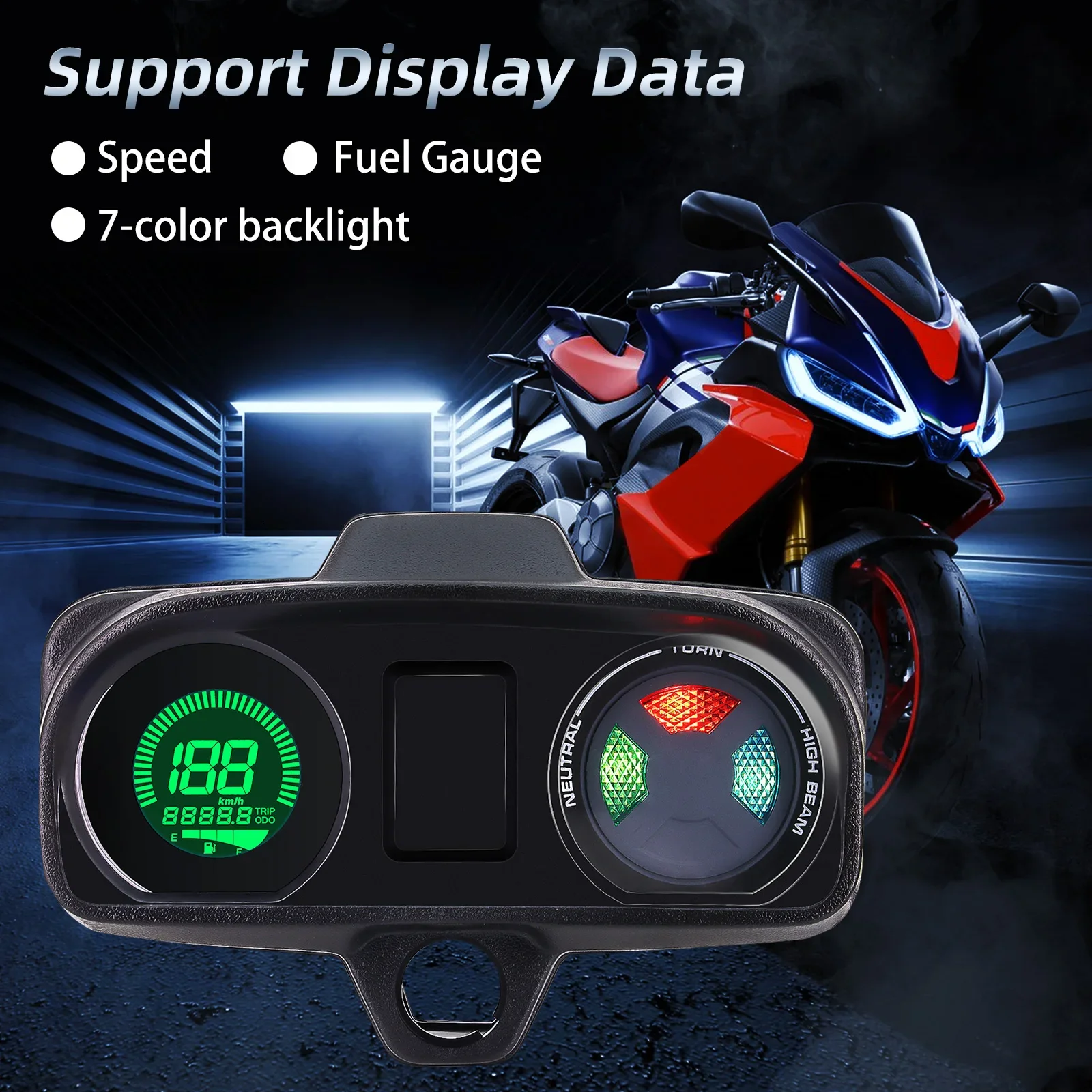 

Motorcycle Speedometer Digital Led Backlight Oil Level Indication Speed Fuel Gauge For Brazil titan 150 for honda cg150 fan150