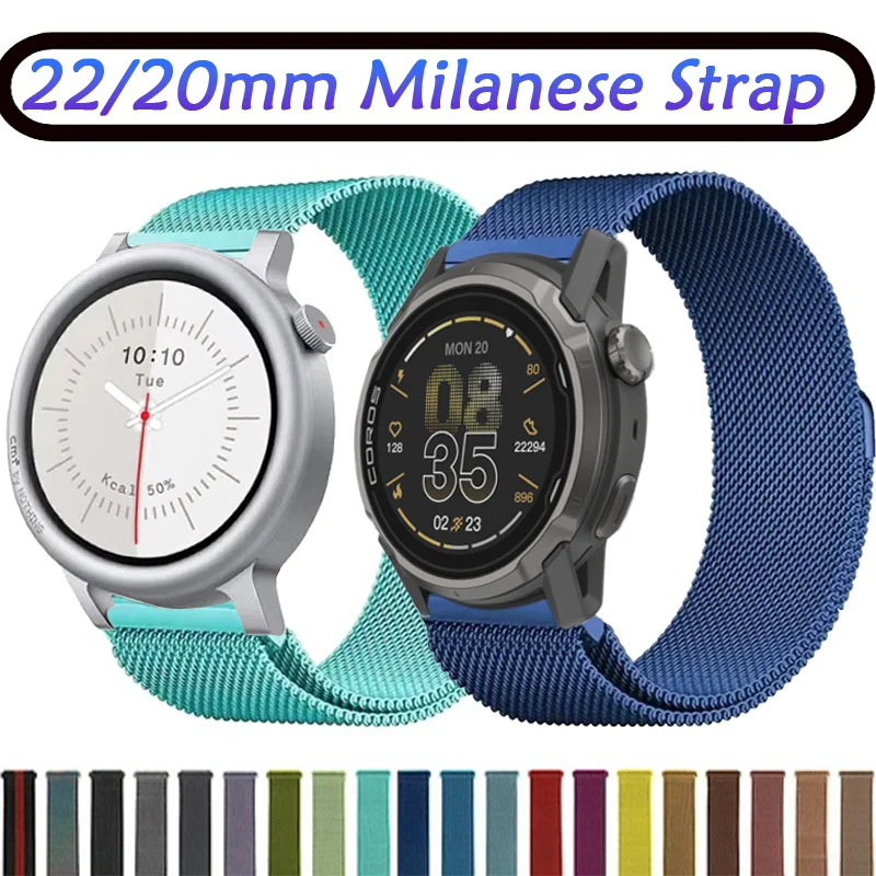 Metal Milanese Watch Strap - 22/20mm Band Replacement