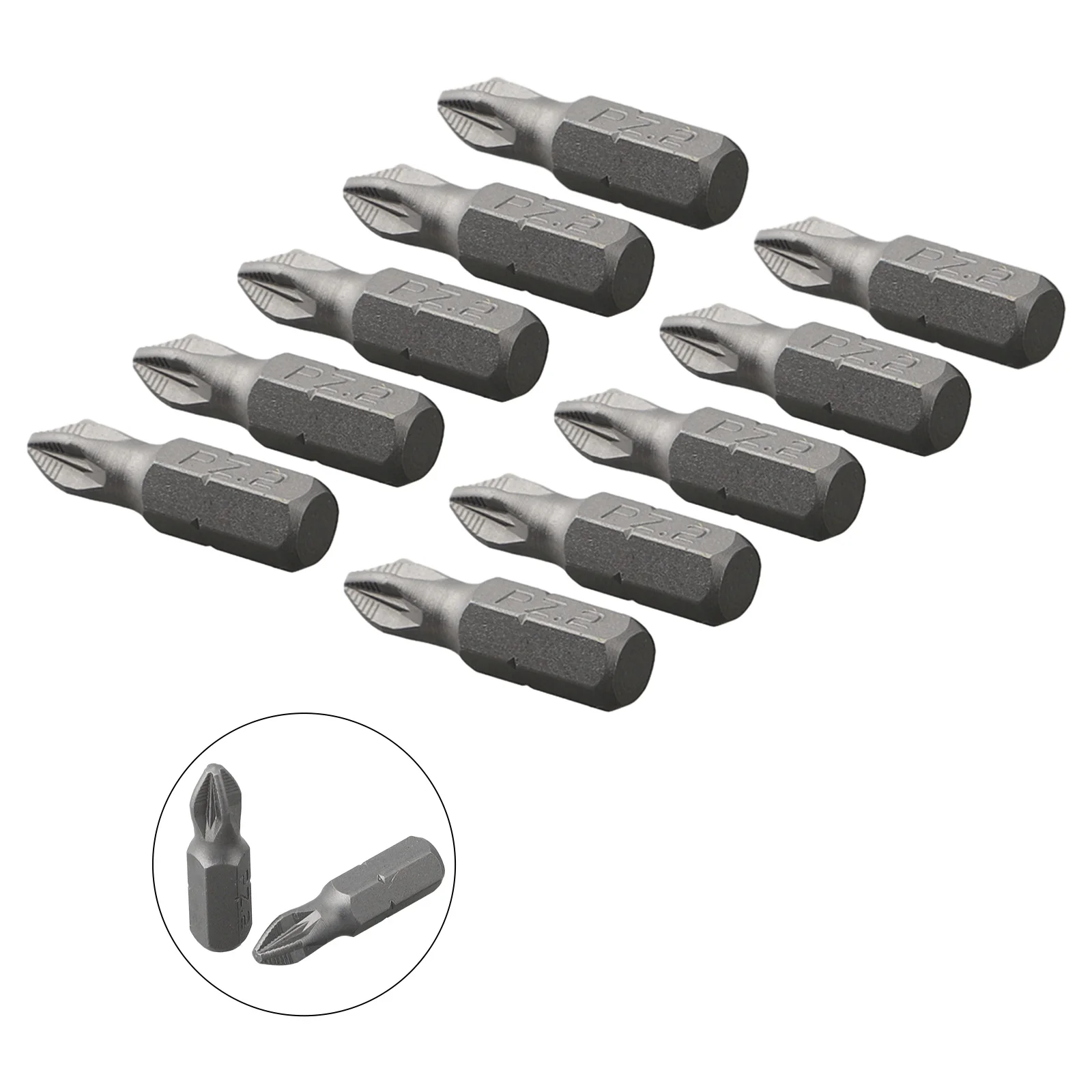10 Stück 25mm Rutschfester Elektrischer Sechskant-Magnet-Schraubendreher-Bit-Satz Sechskant-Schraubendreher-Bits PH1 PH2 PH3 PZ1 PZ2 PZ3 – Detail 6
