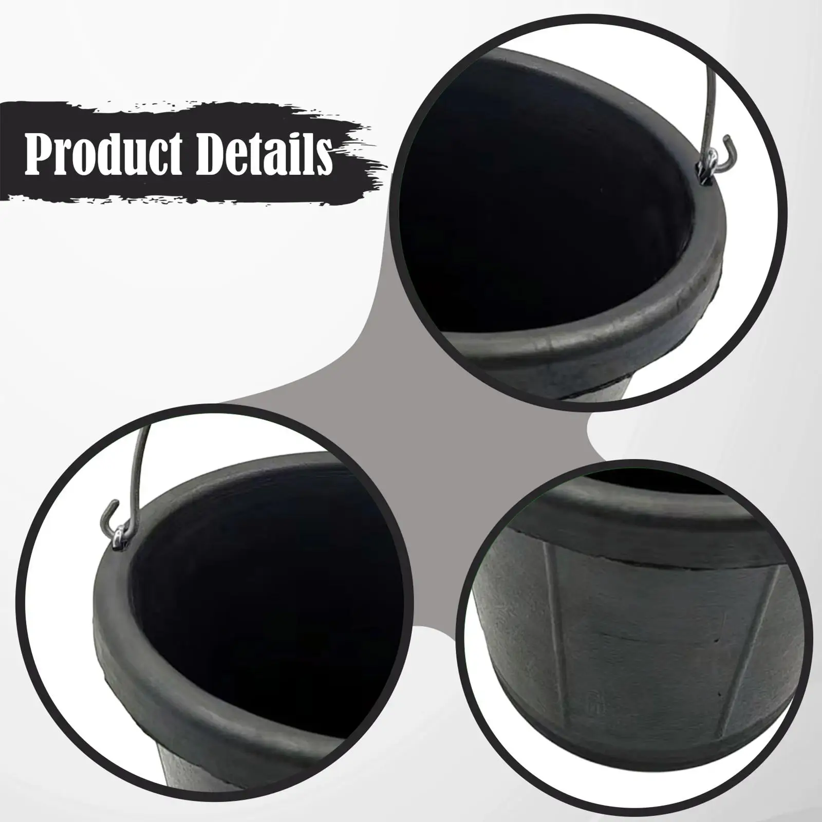 Rubber Feed Bucket Portable Water Storage Container with Handle for Horses Chickens Cattle Livestock Hay Feeder