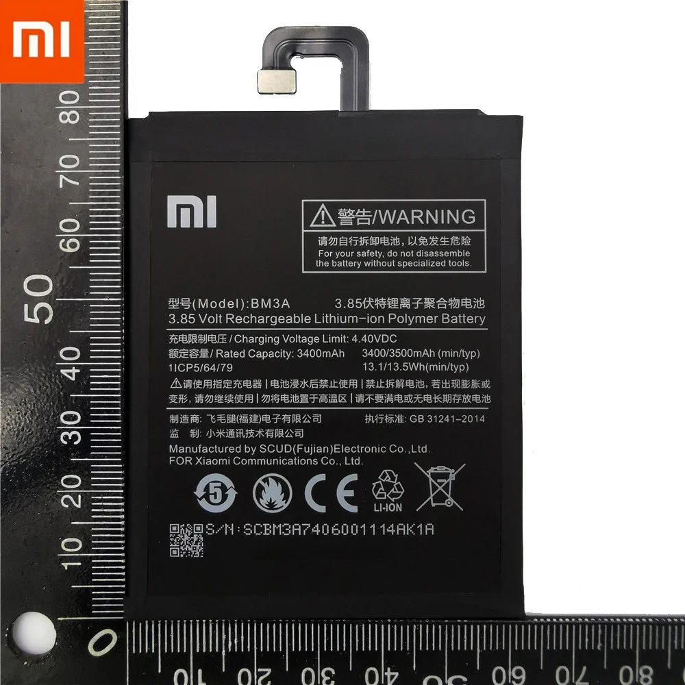 Xiao Mi Original Phone Battery BM3A For Xiaomi Mi Note 3 Note3 Replacement Battery 3500mAh High Capacity Phone Batteries