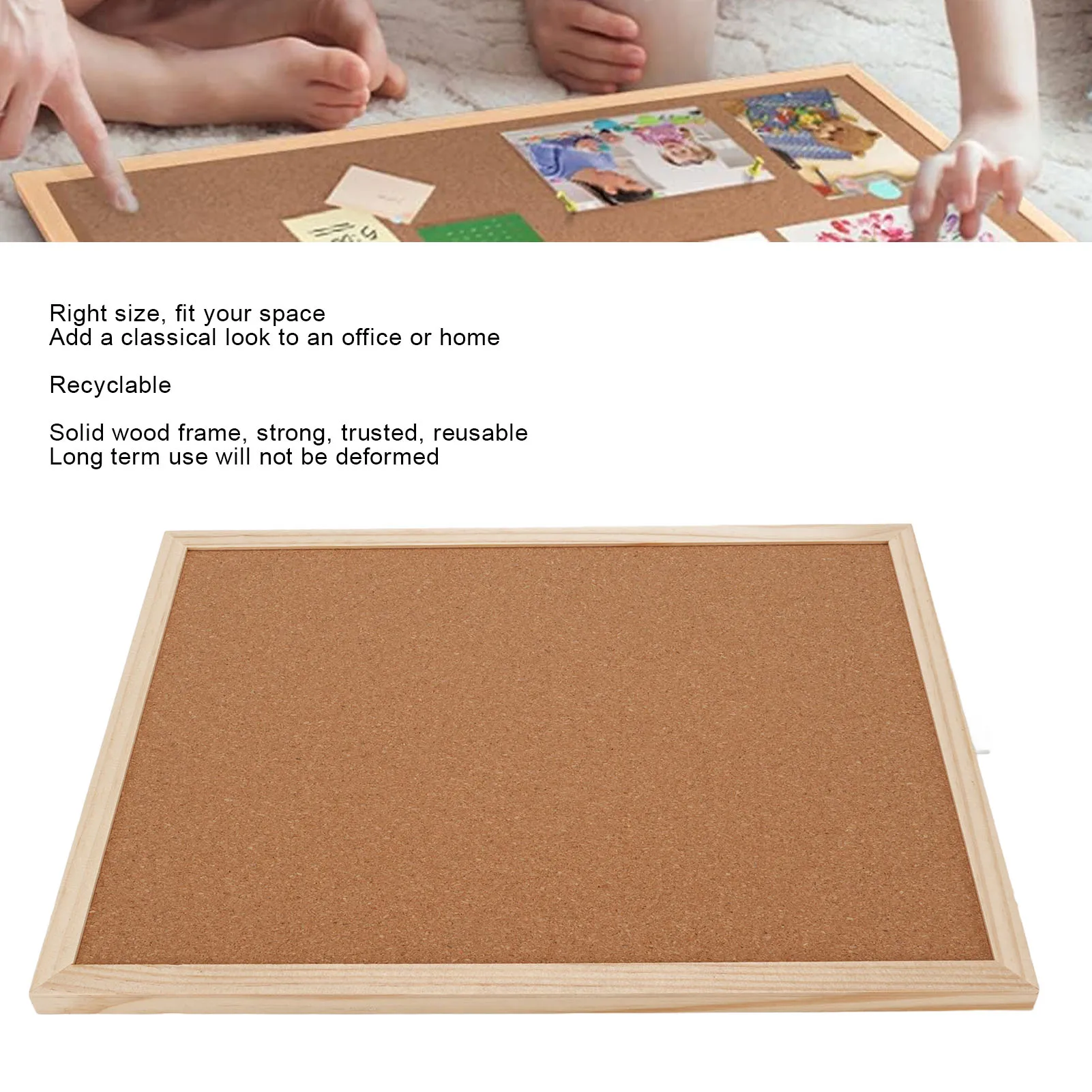 2PCS Cork Boards 30x40cm with Wooden Frame  Walls Decorative Hanging Pin Notice Memo Bulletin Board Cork Boards