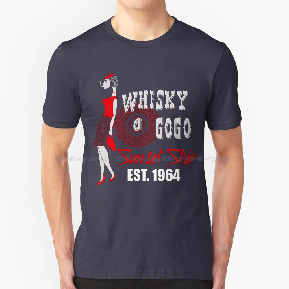 Whisky A Go T Shirt 100% Cotone Tee Whisky A Go The Whisky Sunset Boulevard Us Vintage Sunset Strip La Whisky Elmer