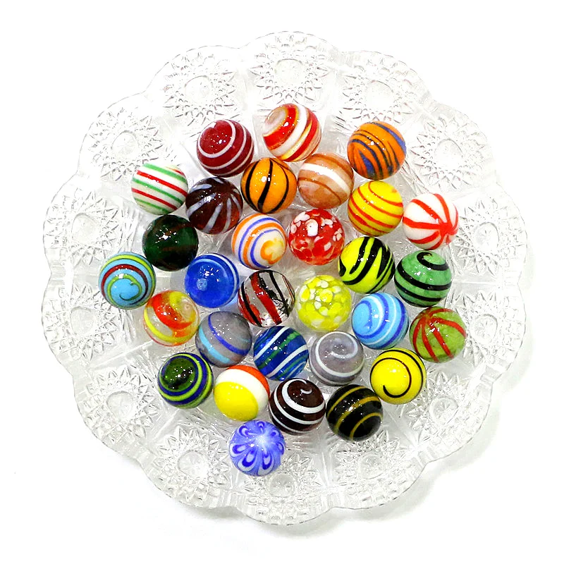 30PCS Colorful Rare Glass Marbles Ball Game Pinball Bedroom Desk
