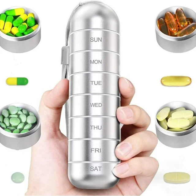 Portable Waterproof Metal Pill Case – Travel-Friendly Medicine & Vitamin Organizer 1